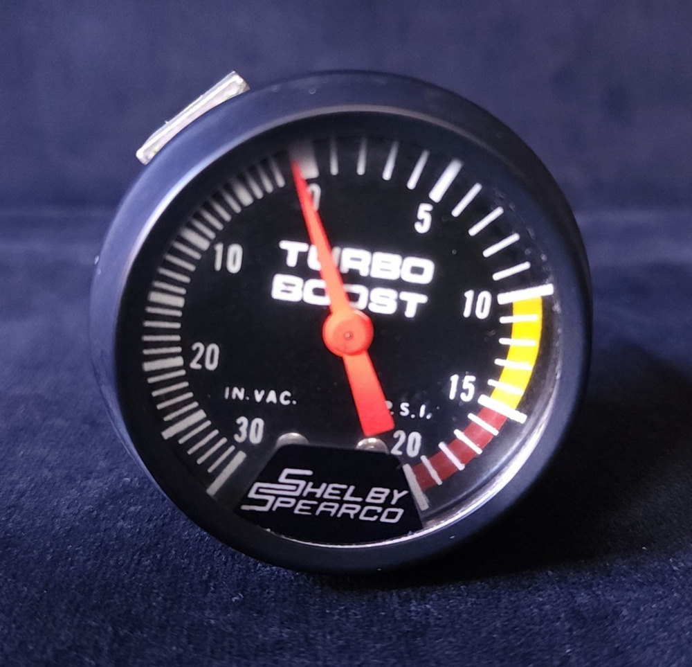 Shelby Spearco Turbo Boost Gauge Performance Series Mechanical Vacuum 20 PSI